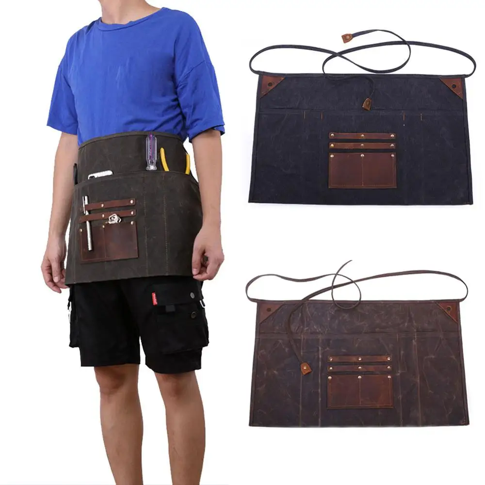 

Waterproof Half-Waist Canvas Work Bib Apron for Cooking Gardening Construction