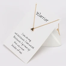 

Simple Triangle Wish Card Necklaces Bijoux Femme Links Chains Alloy Charm Gold Silver Plate Kolye For Women Fashion Jewelry Gift