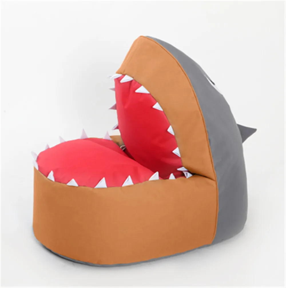Fancytrader Pop Anime Bite Shark Mini Sofa Toys Particle Stuffing Animals Big Mouth Shark Doll Beanbag for Kids10