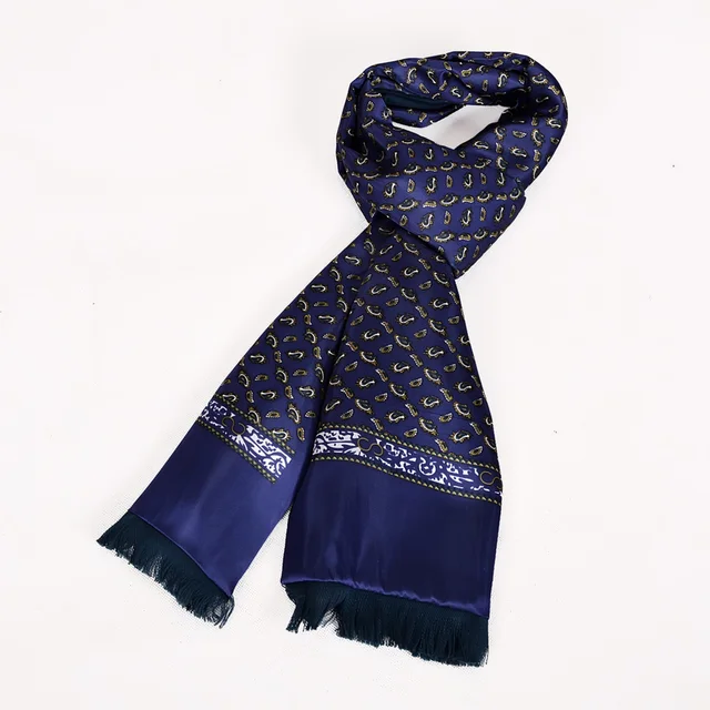 [BYSIFA] Men Silk Scarf Cravat Fashion Double Layers 100 Silk Neck