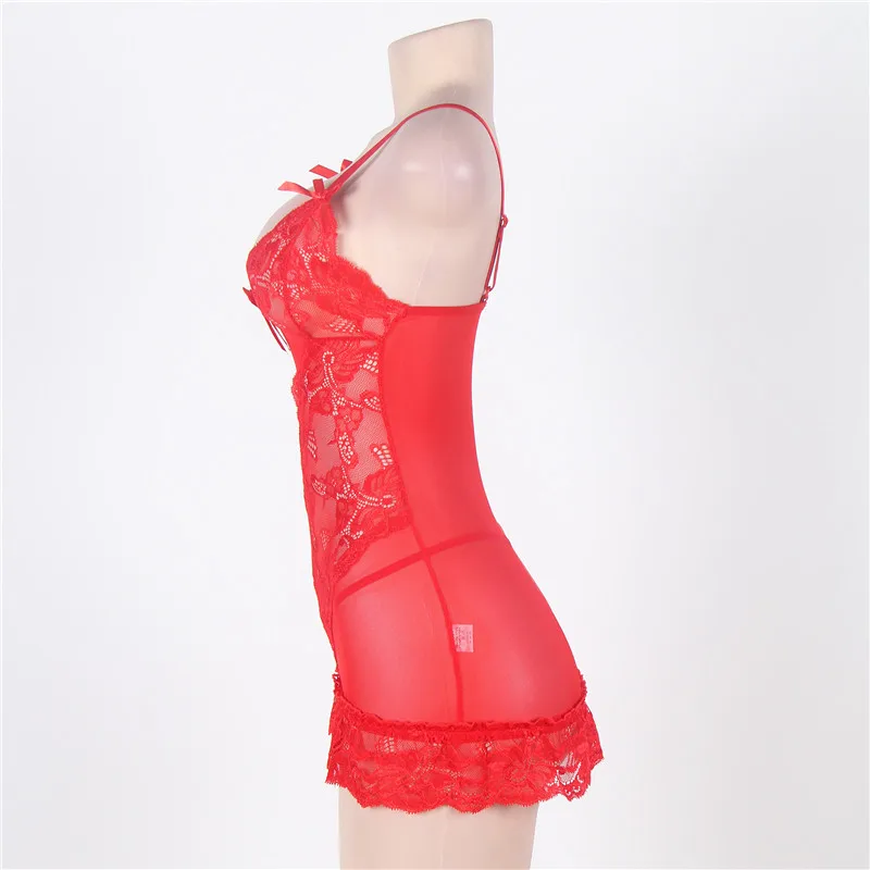 Nuisette Femme Babydoll кружево Цветочный Прозрачный сорочка сексуальная Dessous 5XL 7XL плюс размеры Лидер продаж кукла сексуальное белье RS70218