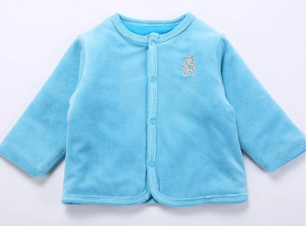 Детский свитер на весну, осень и зиму стеганая хлопковая куртка одежда для малышей детская одежда модная теплая куртка-кардиган - Цвет: turquoise