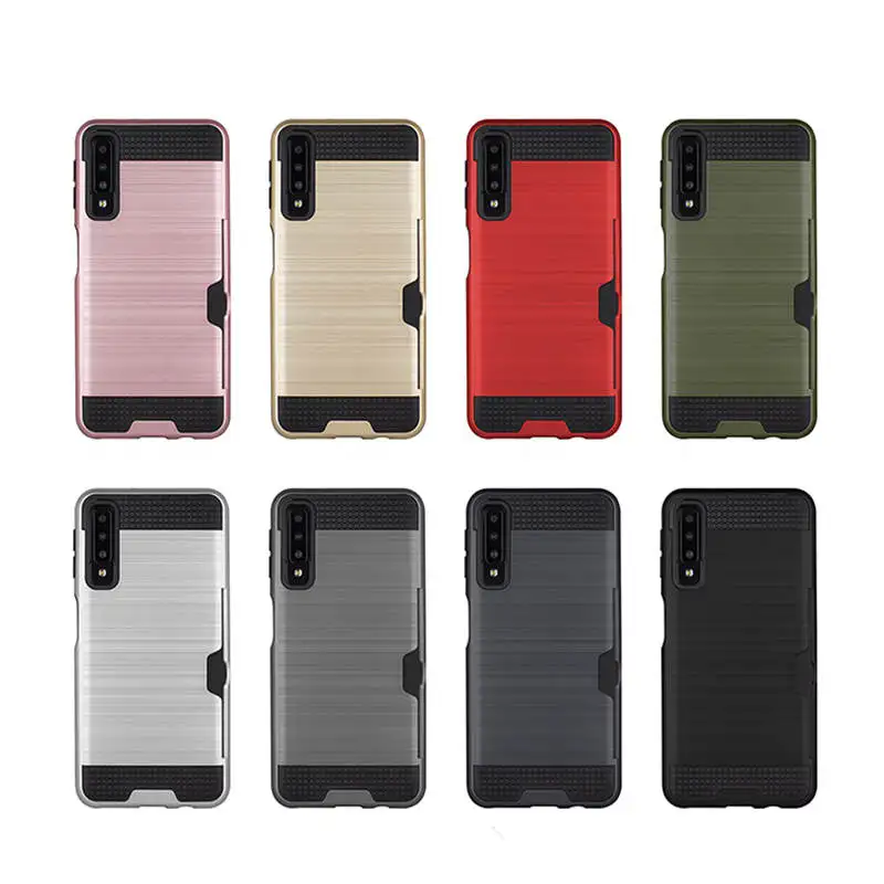 

Hybrid TPU+PC Armor Case For Samsung Galaxy A7 2018 A750 Cover For A9 J4 J6 J8 A6 A8 Plus 2018 J2 J5 J7 Prime Card Holder Slot