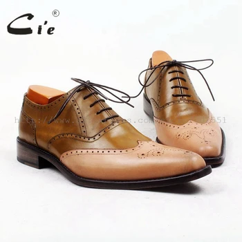 

cie Pointed Full Brogues High Quality Bespoke Men Leather Shoe Custom Handmade Brown Mixed Colors Leather Breathable OX444