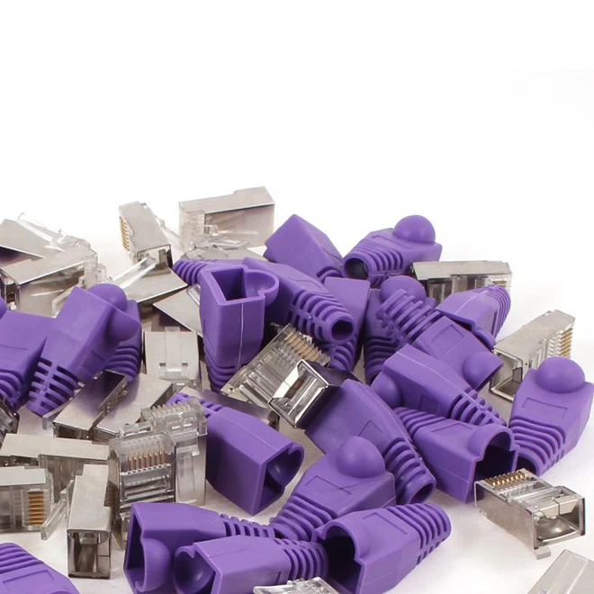 YOC Hot 30 Pcs Metal Shielded 8P8C RJ45 Plug Network Connectors Sleeve YOC Hot 30 Pcs Metal Shielded 8P8C RJ45 Plug Network Connectors Sleeve