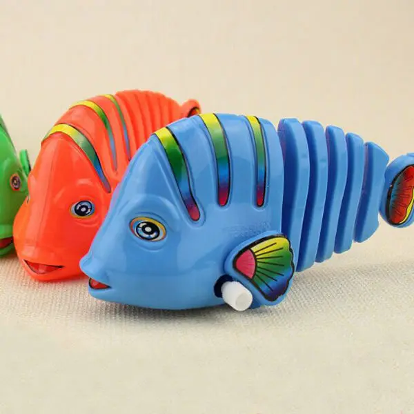 Free Shipping Small Vintage Wind Up Toy Clockwork Toys Funny Plastic Fish For kidsin Wind Up