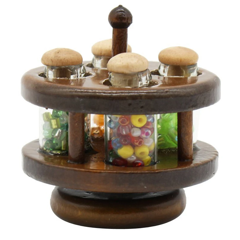 

1:12 Miniature Seasoning Rack Pot with Spice Dollhouse Kitchen Accessories