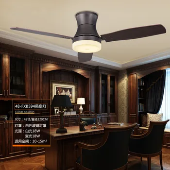 

48 Inch Classical Dining Room Led Ceiling Fan Light Creative Retro Study Designer Light Restaurant Coffee Shop Fan Lights