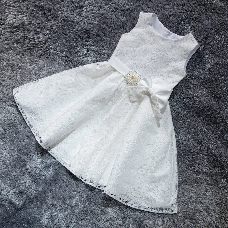 

Lace Flower Girl Dresses for Wedding Princess Little Girls Kids/Child Dress with Bow Party Pageant First Communion Dress