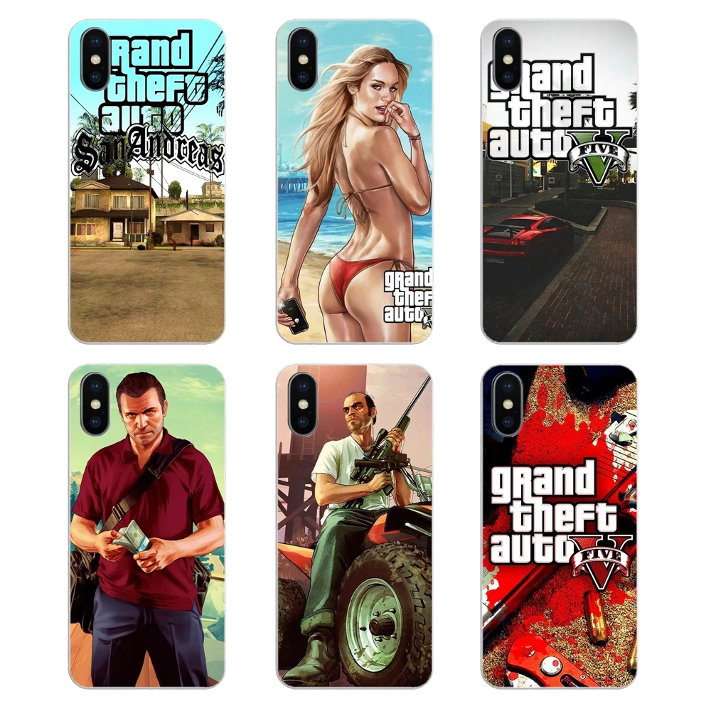 

For Huawei Honor 8 8C 8X 9 10 7A 7C Mate 10 20 Lite Pro P Smart Plus Silicone Cover Bag GTA San Andreas GTA Grand Theft Auto 5 V