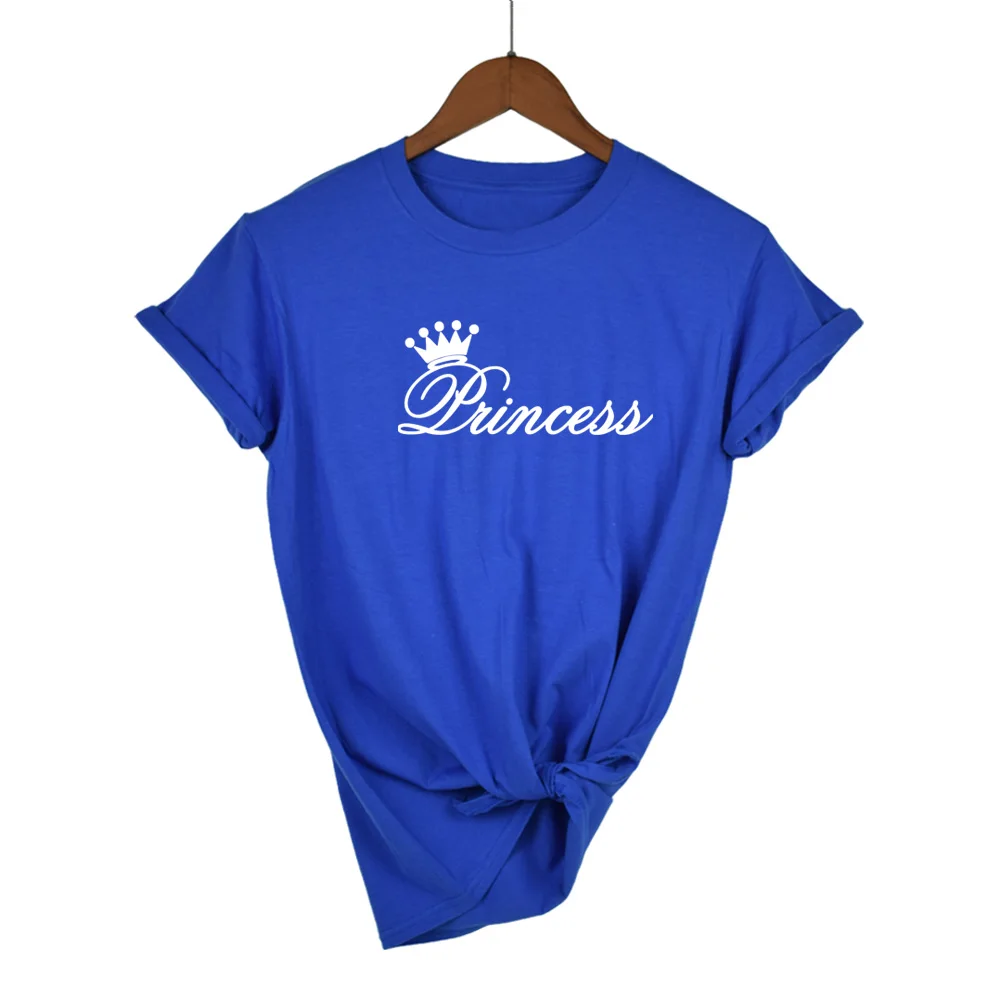 Haut femme поступление, женская футболка с принтом принцессы, женская футболка, Летний стиль, хлопок, повседневная женская рубашка, топы, футболка, Femme - Цвет: Blue-W