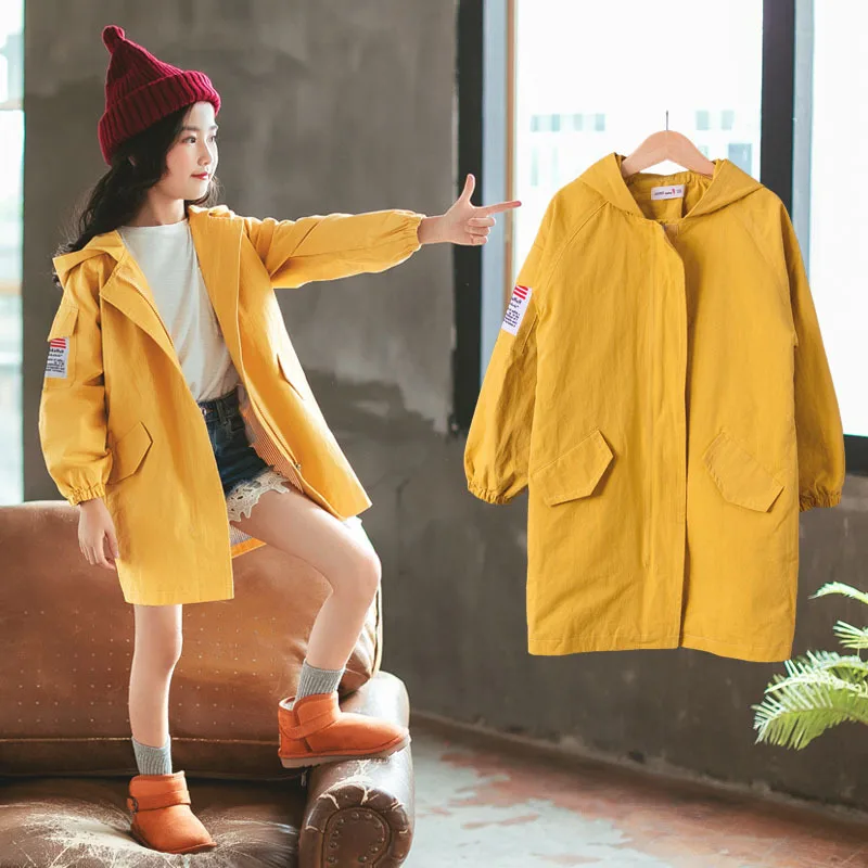 

Jackets For Girls 2018 New Fashion Hooded Baby Girl Coat Autumn Kids Clothes Toddler Coat 4 5 6 7 8 9 10 11 12 Children Clothes