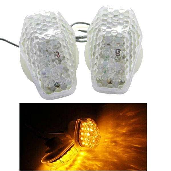 

Clear Pure Lent Motorcycle LED Mount Flush Blinker Indicator Tail Turning Signals Light for SV1000S 2003 2004 2005 2006 2007