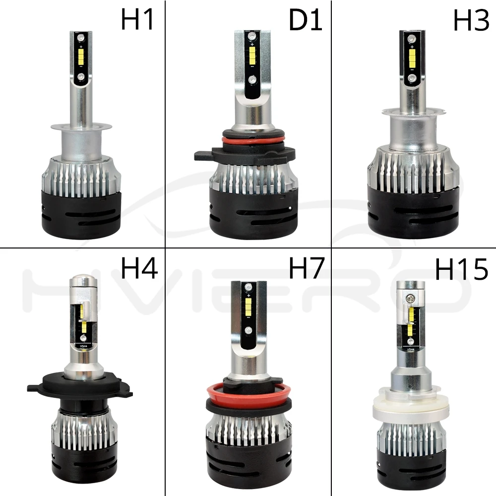2X V5 D1 H1 H3 H4 H7 H8 H13 H15 HB3 HB4 фар Противотуманные фары автомобиля Led 72W фары для 6000LM высокое ближнего и дальнего света лампы авто мобильных лампы 6000K DC 12V