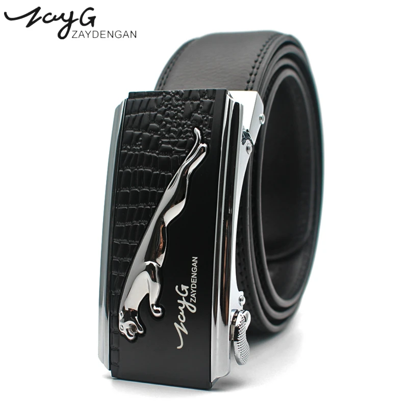 

ZAYG Men High Quality Belt Designer New Men Jaguar Alloy Automatic Buckle Belt Men Luxury Fashion Business Belts For Men Jeans