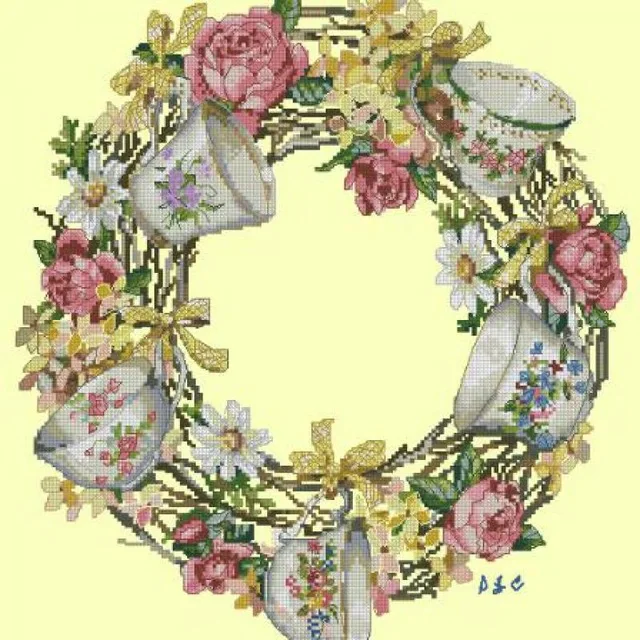 Схема венка. Вышивка крестом Дименшенс венок из роз. Цветочный венок вышивка. Вышивка крестом венок из цветов. Набор для вышивки венок.