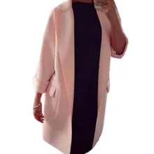 2016 women autumn new arrival arrival fashion solid full regular sleeve open stitch wide-waisted X-Long wool&blends coat