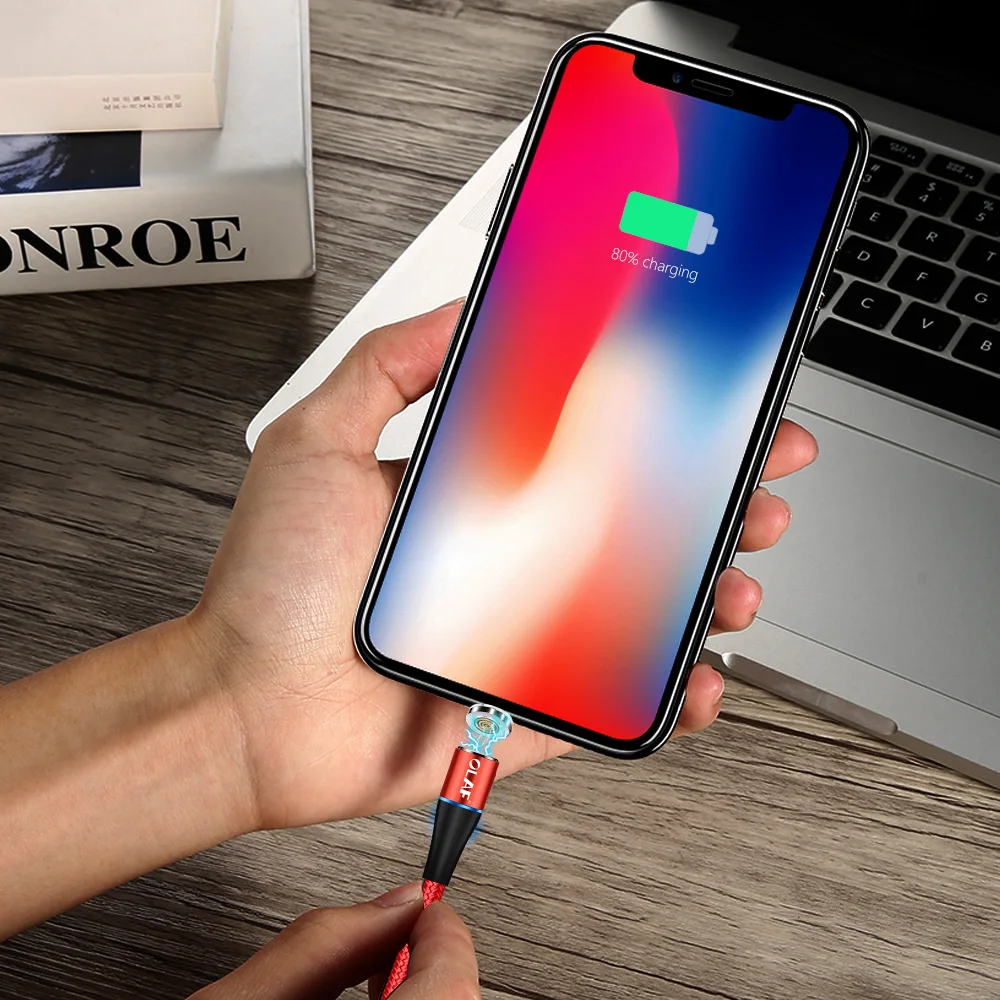 OLAF Magnetic USB Cable for iPhone X 8 Mobile Phone Micro USB Cable for Huawei Magnetic USB Type C Cables Connector for Samsung Magnet Cable