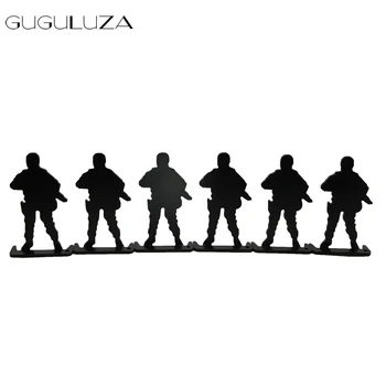 

GUGULUZA NEW Tactical Solider Shooting Target Outdoor Hunting Soldier Gun Steel Standing Target Modle Target Exercise 6PCS/Lot