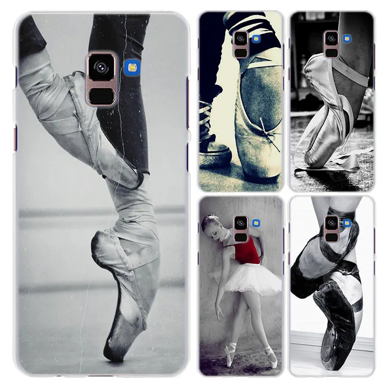 

for Galaxy A6+ case Ballet Ballerina slippers style hard clear frame back Case cover for Samsung A6 A6+ A8 A8+ 2018 A3 A5 A7