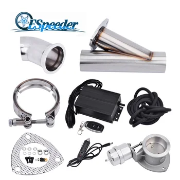 

ESPEEDER Universal 3.0" Stainless Steel Boost Activated Exhaust Cutout System E-Cut Vacuum Pump Valve With Remote Control