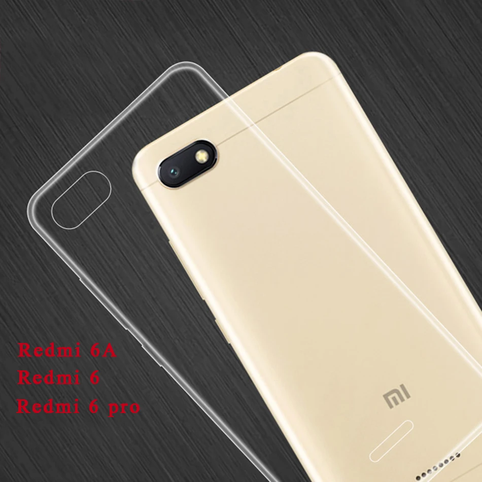 

Clear Case For Xiaomi Redmi 6A 6 Pro Case Transparent Cover Soft Silicone TPU thin Back Cover Coque Xaomi Redmi6 Phone Fundas