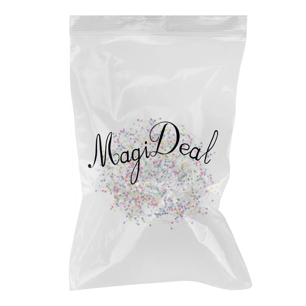 fityle 800pcs Colorful Pearl Head Pins Sewing Pins Dressmaking Hijab Scarf Pins