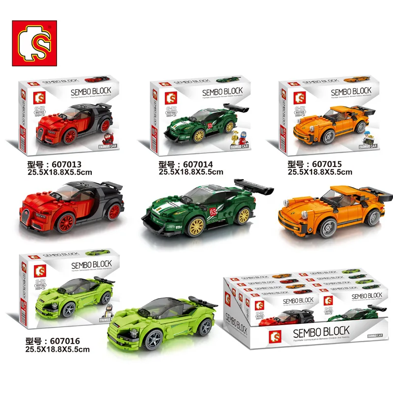 

SEMBO Blocks Super Race Car Building Bricks Famous Vehicle Model Speed Educational Toy Boy Gifts Kids Toys for Children