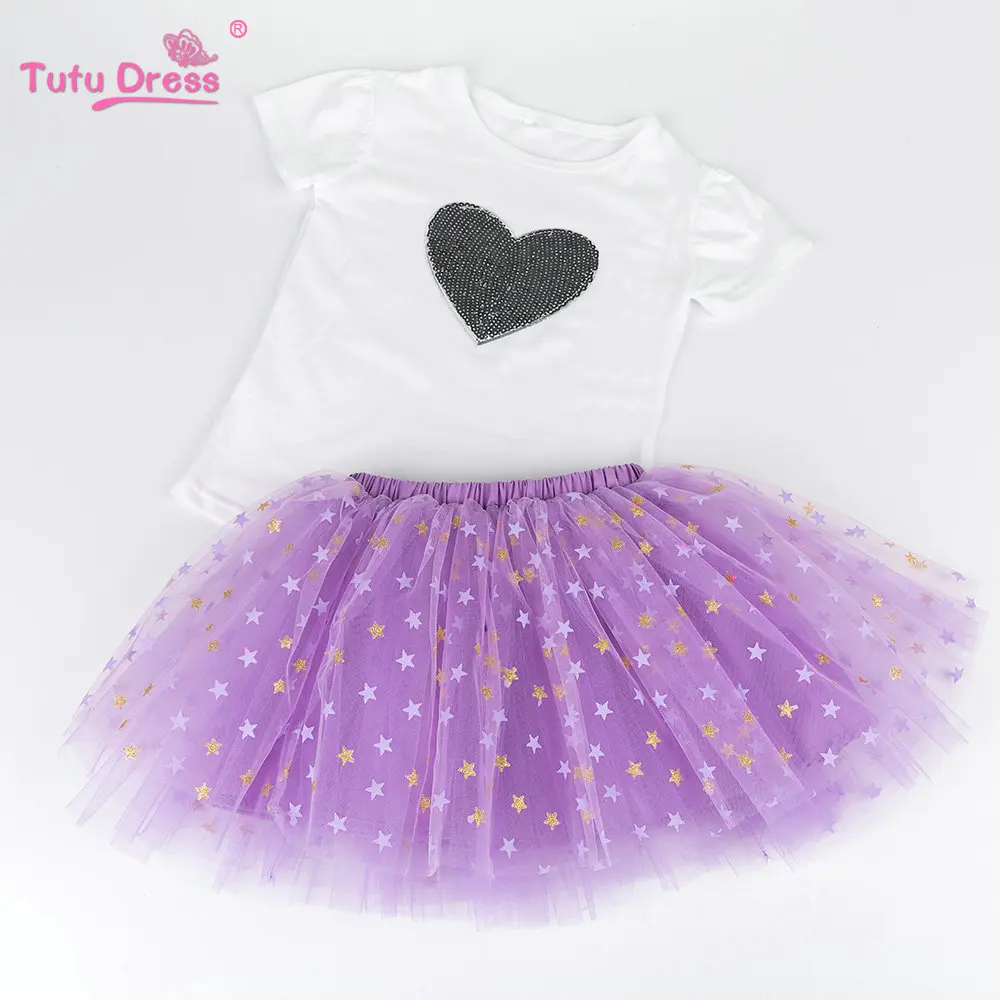 Baby Kids Clothing Girls Clothes Suit 2PC Sets Heart Cotton T shirt