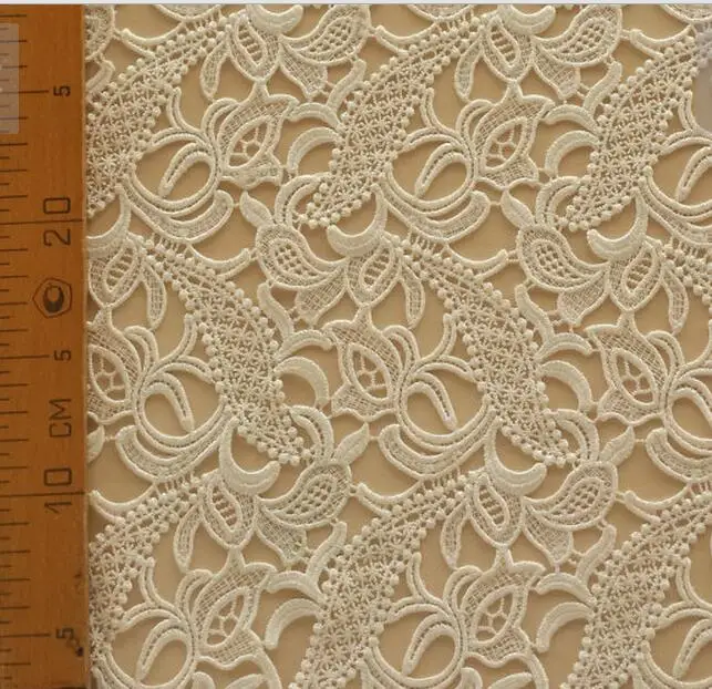 off white guipure Lace Fabric, crocheted Hollowed Out net lace fabric