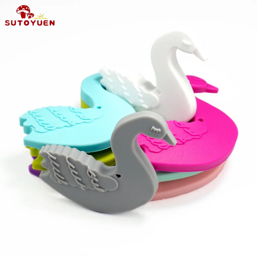 Sutoyuen 1 шт., для пищевых продуктов животного Лебедь Силиконовые Прорезыватели соска для младенца прелести прорезывания зубов подарок