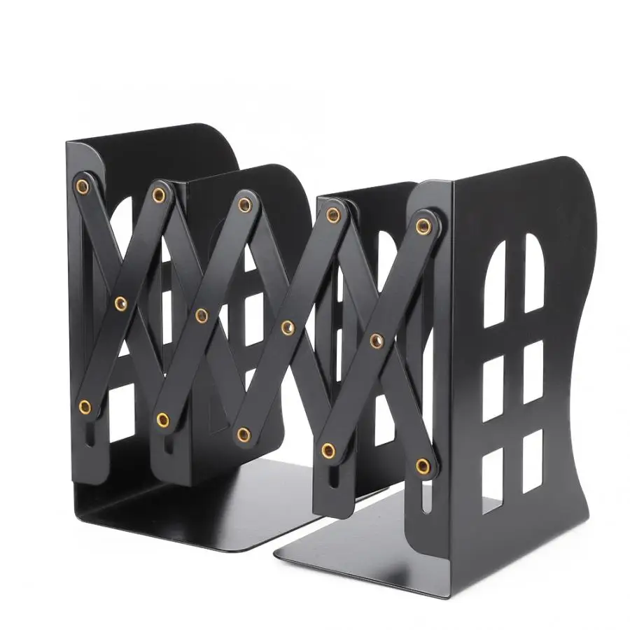 

1PC Metal Desk Book Holder Retractable Bookends Students Desk Organizer Office School Home Bookshelf Stationery
