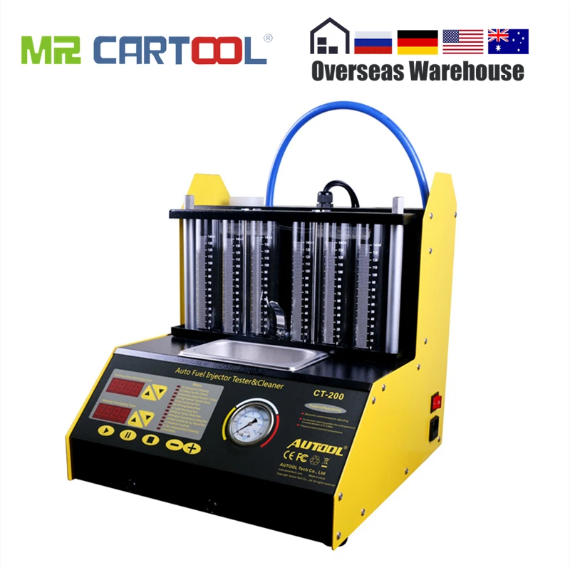 Baratos Autoherramienta CT200 inyector de combustible de coche máquina de limpieza Auto limpiador ultrasónico probador 6 cilindros de gasolina mejor que el lanzamiento CNC602A