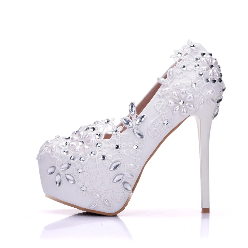 Kristall Königin Mode Dame Weißen Hochzeitsschuhe Mit Kristall Brautjungfer Schuhe Elegante Pumps Mit 7 cm