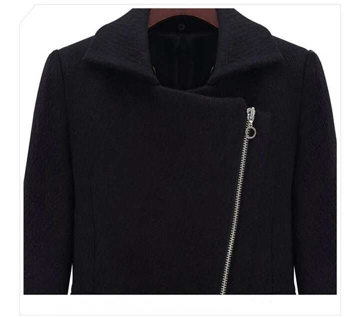 ZADORIN, зимнее шерстяное пальто для женщин, модное, с длинным рукавом, на молнии, с воротником из искусственного меха, шерстяное пальто, черное пальто, женские пальто, куртки