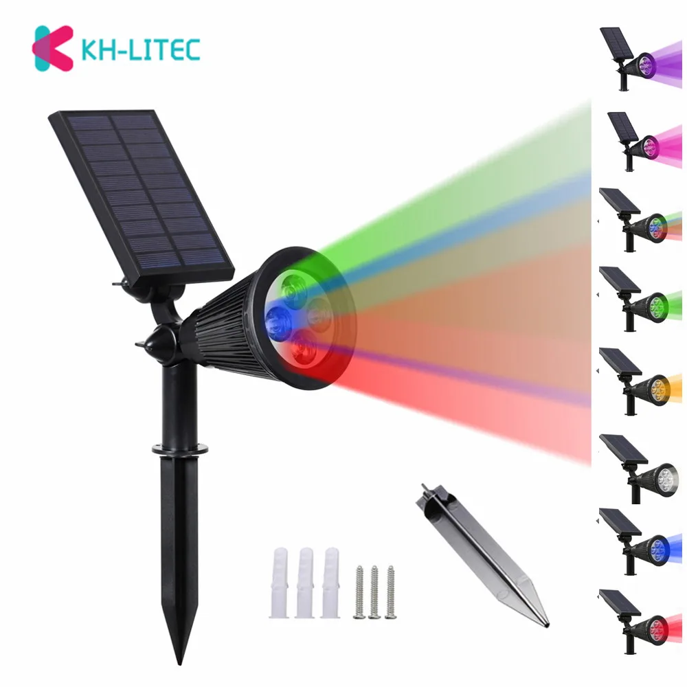 KHLITEC-Led-Solar-Light-Color-Changing-4-LED-Solar-Spotlight-Adjustable-Wall-Light-Waterproof-IP65-Landscape-Garden-Solar-Lawn-Lamps