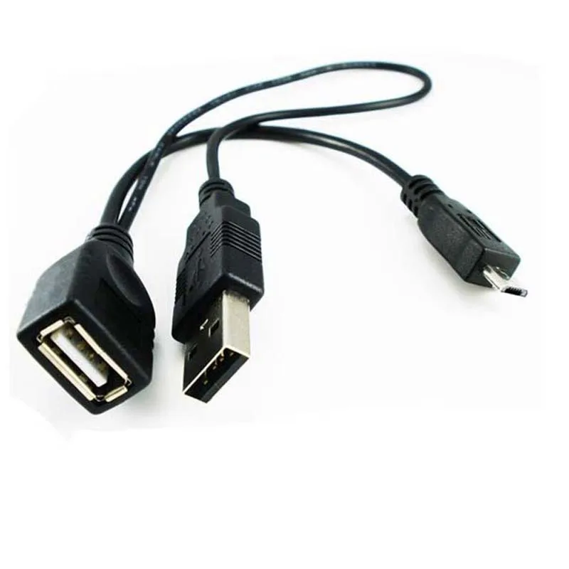 Micro USB 2,0 5 Pin хост OTG кабель с USB питания мужской женский для сотового телефона планшета ПК мобильного телефона внешний U диск ридер кабель