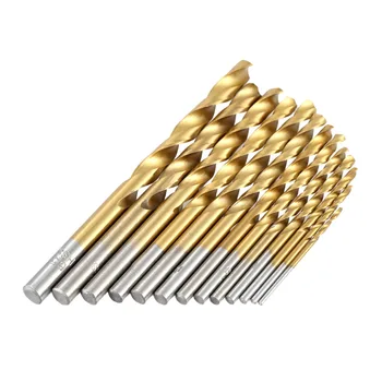 13pcs/set High Quality Mini Twist Drill Bit HSS Plating Titanium Saw Set  Metric System Woodworking Metal Platic Drilling Tools