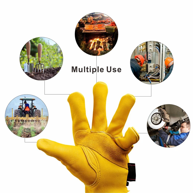 Защитные перчатки рабочие сварочные теплые перчатки защитные велосипедные садовые спортивные мото строительные воловья кожа износостойкие перчатки
