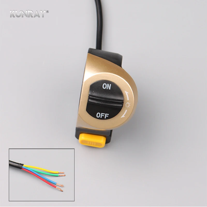 Sale RoHS Wuxing DK214 Electric Bicycle Motorcycle Ebike Scooter Switch With Light ON-OFF Button Without Handlebar Accessories 4