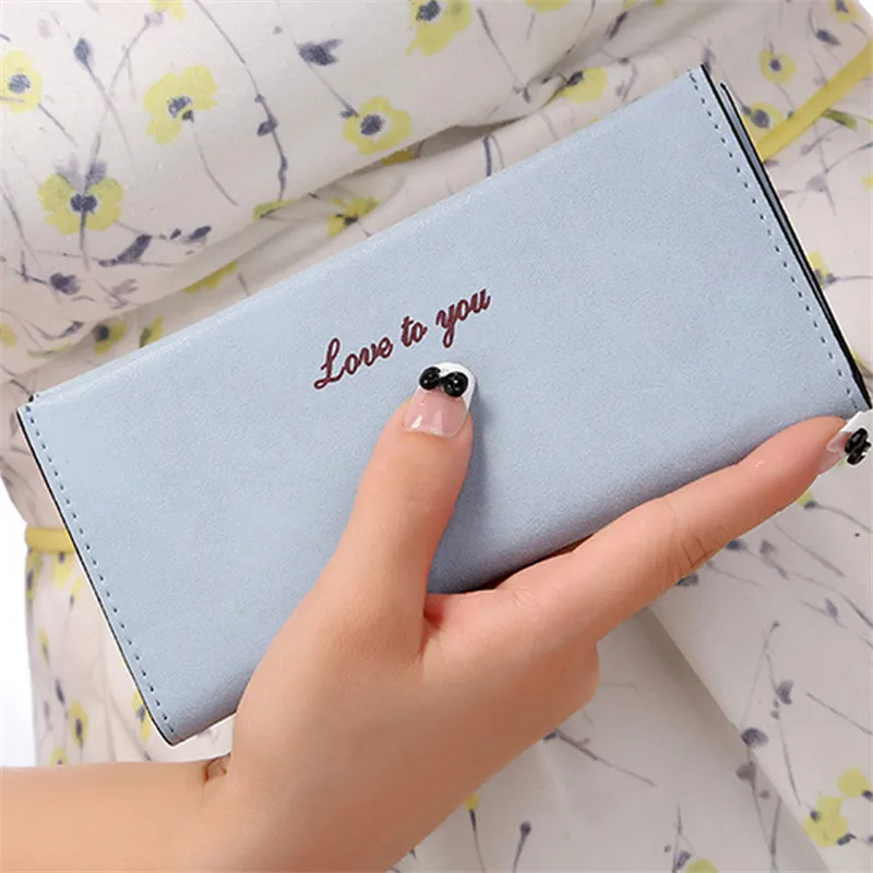 

YBYT brand 2018 new vintage casual candy color long women wallets ladies nubuck PU leather foldable card package coin purses