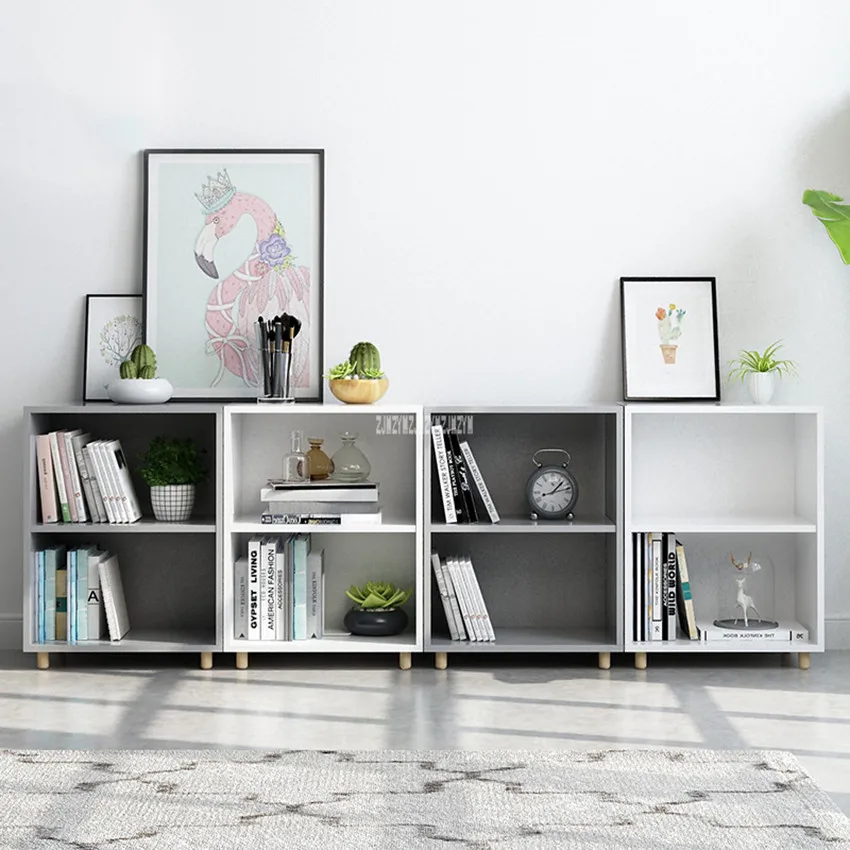 096-1 الحديثة رف بسيط مجلس الوزراء قابل للتعديل اللوح خزانة الزان الساق 2-الطبقة Bookrack خشب متين الجسيمات مجلس