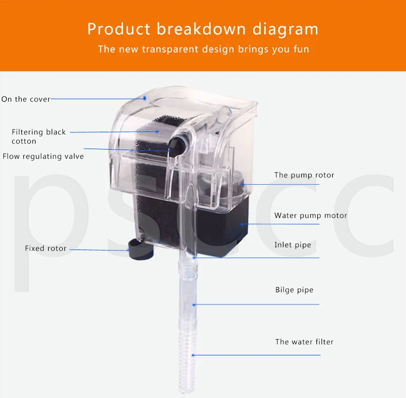 Внешний фильтр для аквариума, подвесной фильтр, водяные насосы, водопады, установка кислорода-супер для аквариумных аксессуаров