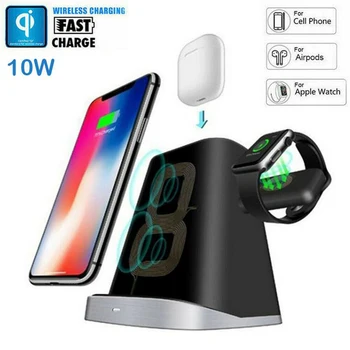 

3 IN 1Magnetic Wireless Charger For Apple Watch 4 3 2 1 QI Fast Wireless Charger For IPhone 8 Plus X XR XS For Samsung S9 S8 S7