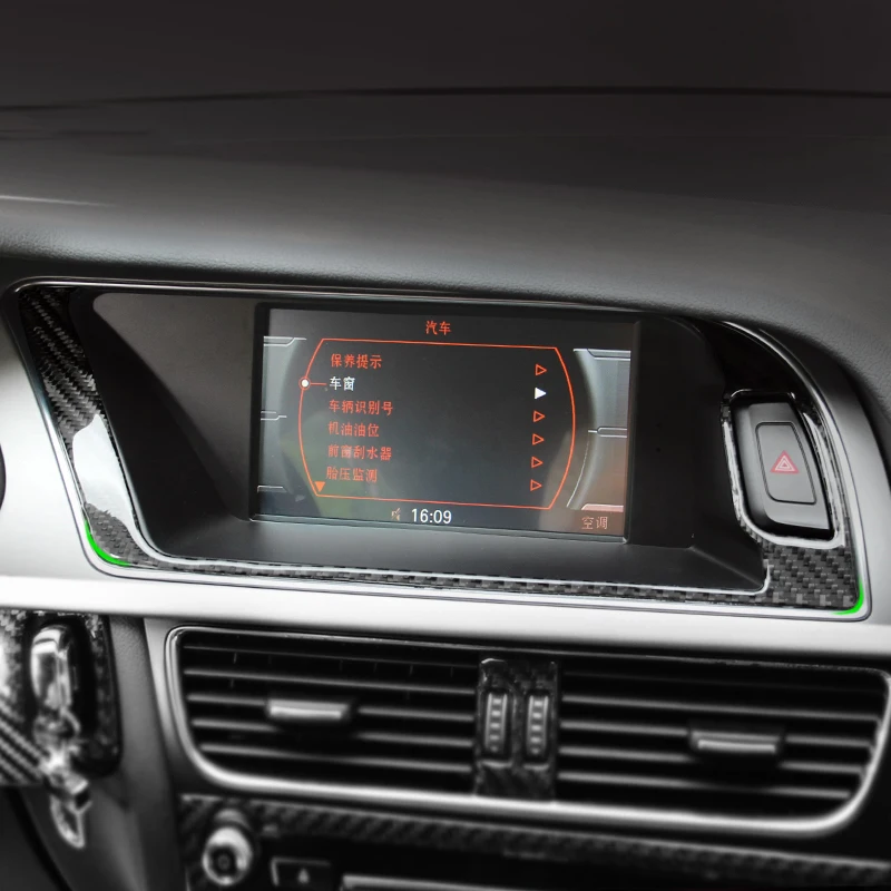 

Car Styling Carbon Fiber Center GPS Navigator Outer Frame Trim For Audi A4 B8 2009 2010 2011 2012 2013 2014 2015 2016