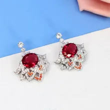 Дизайнерские Модные ювелирные изделия из меди 3A кубического циркония вечерние серьги