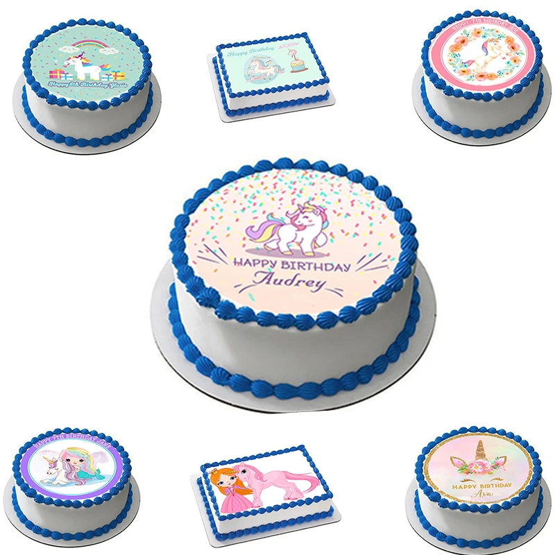 Unicorn Party pack edible cake topper wafer or icing sheet