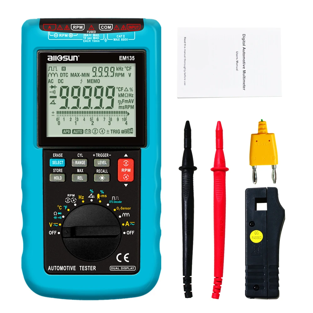 Мультиметр all sun EM135 Автомобильный цифровой 20 А|multimeter leads|multimeter symbolsmultimeter voltage |