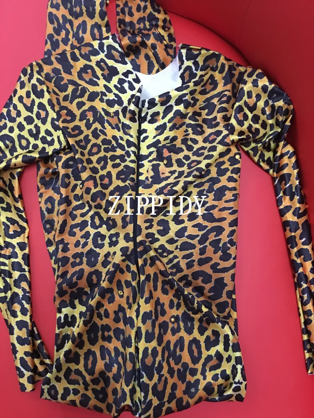 Moda Sexy Della Grande Leopard Del Skinny Tuta Stirata Donne Stampato Strass Delle Scena Di Cristalli Costume Un Pezzo rwfqSCxrI