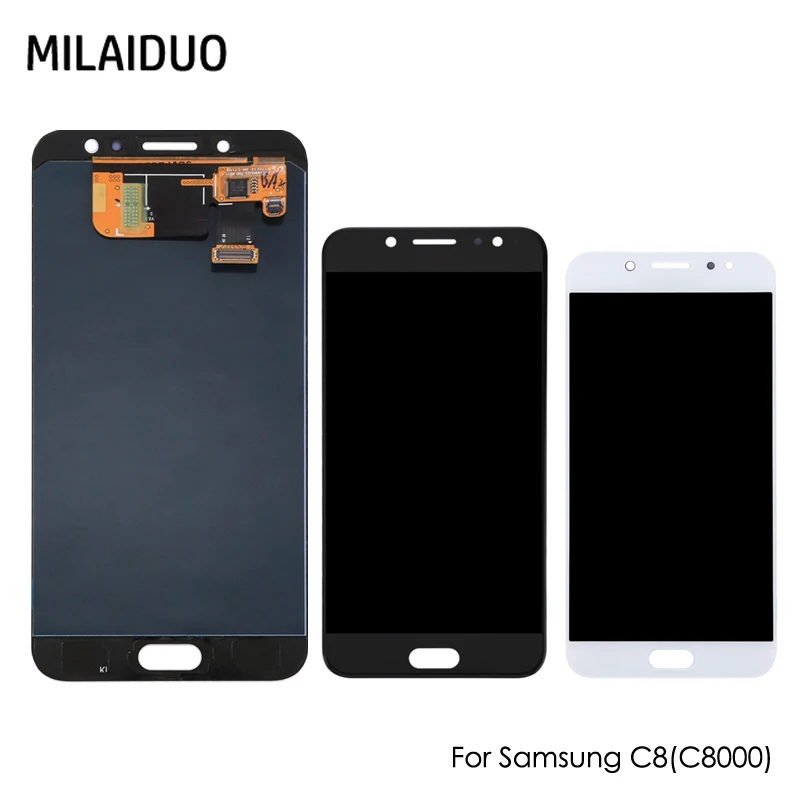 

Super AMOLED For Samsung Galaxy C8 C8000 C710F C7100 2017 LCD Display Touch Screen Digitizer Assembly Replacement Black White